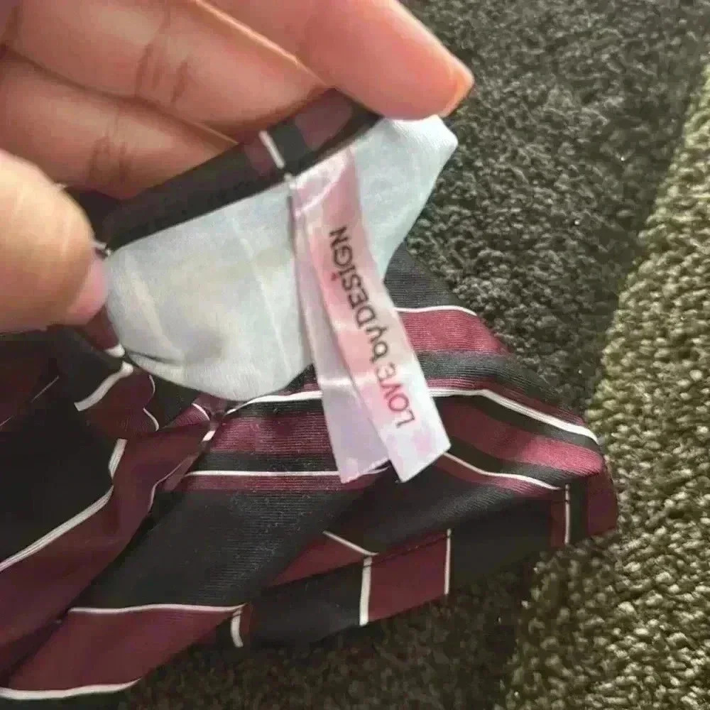 Black and Burgundy Striped Blouse - Picture 3 of 3